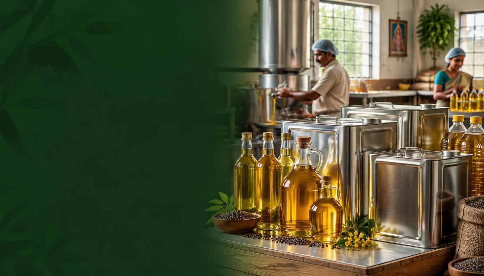 Bottles and cans of oil ready for wholesale supply